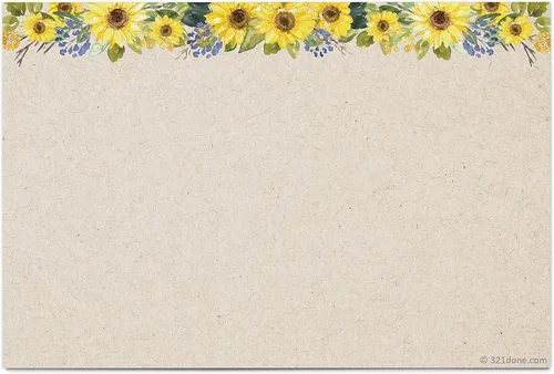 Miniatura 3 de 321Done Tarjetas de índice de girasol floral, (50) tarjetas de papel kraft de 4 x 6 pulgadas, en blanco, sin líneas, para estudiar, aprender