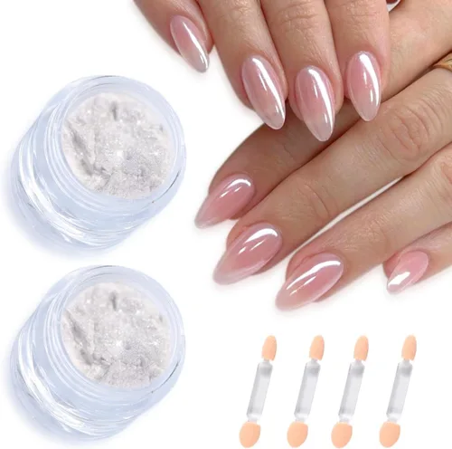 Miniatura 10 de Polvo de uñas cromado negro, 2 piezas de efecto espejo metálico negro para uñas, polvo extrafino con purpurina oscura, polvo para frotar, polvo