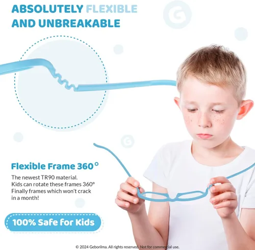 Miniatura 39 de Lentes de marco flexible para niños pequeños, lentes irrompibles para niños de 1 a 3 años, lentes graduados flexibles, marcos de anteojos para niños
