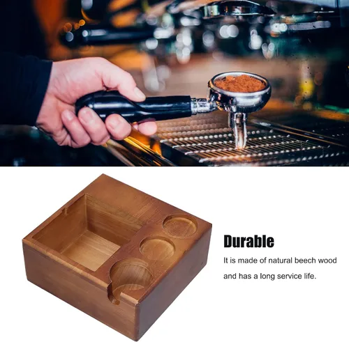 Miniatura 3 de Soporte de café con caja de café, soporte de madera para café, soporte antideslizante para distribuidor de mango de café, contenedor