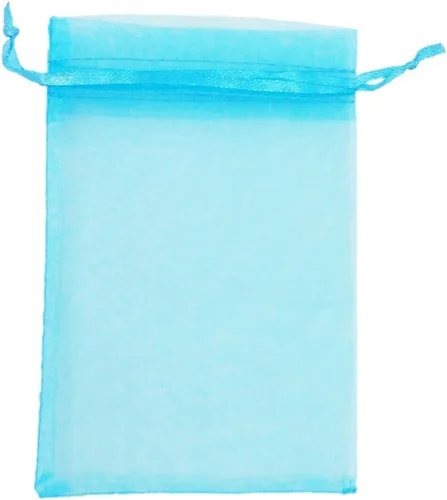 ATCG 50 bolsas de organza grandes con cordón de 8 x 12 pulgadas, decoración de festivales, bodas, fiestas, bolsas de maquillaje (azul aguamarina)