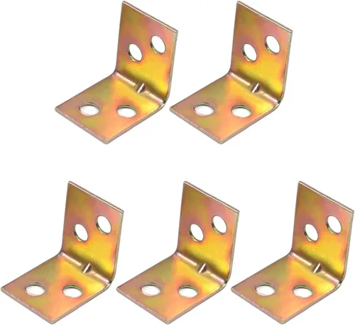Miniatura 4 de Aicosineg 50 soportes de esquina de metal de 0.87 x 0.67 pulgadas, soportes de ángulo interno de 90 grados, soportes en forma de L, con tornillos