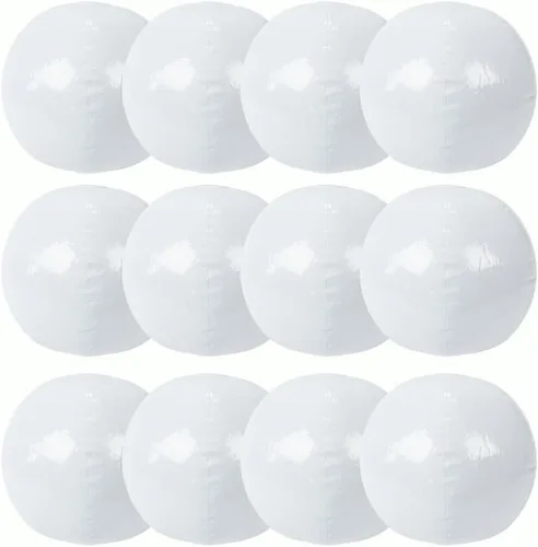 Fun Express Pelotas de playa medianas de 11 pulgadas - Juego de 12 Blanco