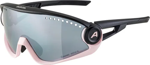 ALPINA Gafas de sol deportivas con 100% protección UV para hombres y mujeres, ciclismo, correr, protección lateral extraíble, 5W1NG Todo negro mate