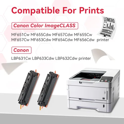 Miniatura 3 de LEMERO 067 - Tóner negro compatible con Canon 067 Cartuchos de tóner negro 067H para Canon MF656Cdw Cartuchos de tóner MF654Cdw MF653Cdw LBP632Cdw