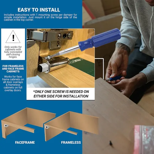 Miniatura 4 de Rok Hardware Amortiguador de cierre suave para puertas de gabinete/Compacto/Adaptador de cierre suave para gabinete/herramienta/bisagra con acabado