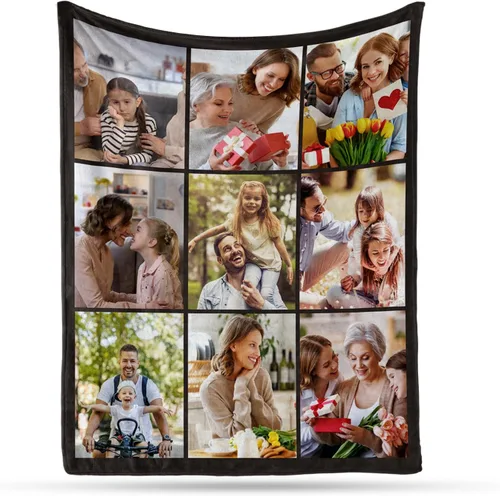 Miniatura 25 de Envío al día siguiente, manta musical personalizada con foto - impresa en EE. UU., mantas personalizadas con foto para adultos y niños, regalos