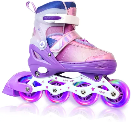 Miniatura 9 de Patines en línea ajustables para niños, niñas y adultos, patines con todas las ruedas que se iluminan para exteriores, para principiantes, jóvenes