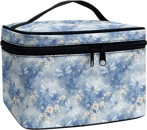 Miniatura 44 de 60S Groovy Hippie Flower Pink Pattern Travel Makeup Bags for Women Portable Tote Cosmetic Case with Carry Handle Toiletry Accessories Storage