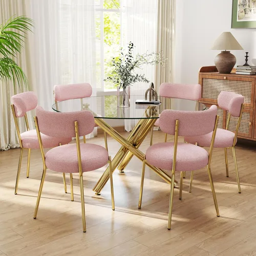 Miniatura 53 de Juego de mesa de comedor redonda de cristal negro para 2, juego de mesa de cocina pequeña y moderna de 36 pulgadas con 2 sillas de comedor tapizadas