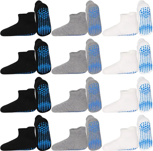 Miniatura 7 de HYCLES Calcetines de tobillo antideslizantes para niños pequeños, calcetín antideslizante para bebé, calcetines antideslizantes para niños de 1 a 7