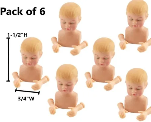 Miniatura 2 de Factory Direct Craft Paquete de 6 muñecas de vinilo con cabeza y brazos de muñeca de Jesús, decoración navideña y decoraciones navideñas