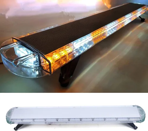 Miniatura 12 de Luces estroboscópicas de emergencia de 48 pulgadas, 88 LED, barra de luz de advertencia direccional ámbar con 16 modos intermitentes de advertencia