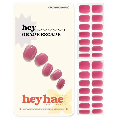 Miniatura 16 de Heyhae Paquete surtido de tiras de uñas de gel semicuradas (paquete de 4) No necesita lámpara LED Fácil de aplicar y quitar, calidad de salón