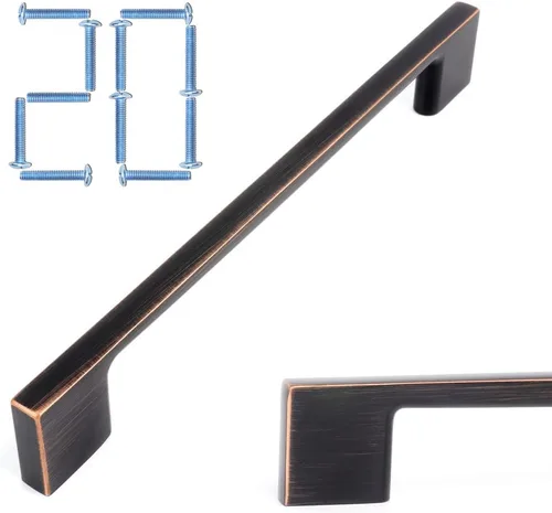 Miniatura 55 de KOOFIZO Paquete de 10 pomos negros para gabinete, pomos negros mate para cajones, K03, tiradores cuadrados de un solo agujero para gabinetes