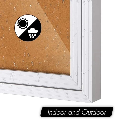 Miniatura 5 de INNOVART Tablero de anuncios cerrado de 48 x 36 pulgadas, tablero de anuncios de corcho con cerradura con marco de aluminio, tablero de anuncios