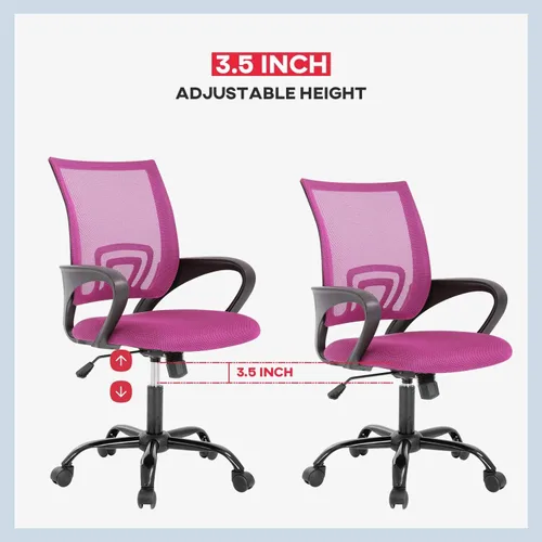 Miniatura 5 de Silla de escritorio de malla, silla de oficina ergonómica, silla de computadora con soporte lumbar y reposabrazos, silla de escritorio ajustable