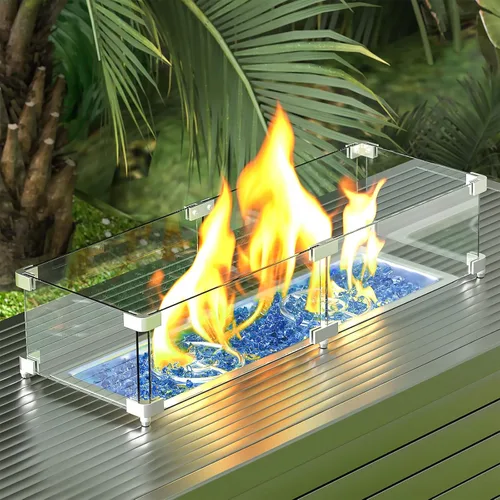 Miniatura 7 de GRISUN Vidrio de fuego azul océano Pacífico para hoguera, 10 libras 1/2 pulgada rocas de vidrio templado para chimenea natural o propano, seguro