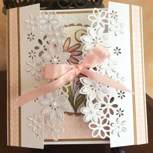 Miniatura 6 de Plantillas troqueladas de metal, hojas de borde de flores, plantillas cortadas para álbumes de recortes, álbumes de recortes, troqueles decorativos