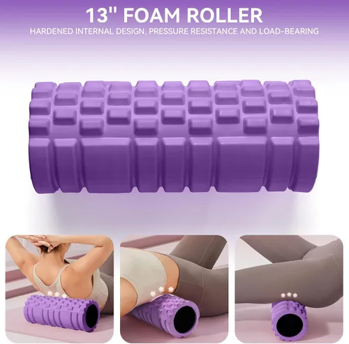 Miniatura 4 de Krightlink Rodillo de espuma para masajeador muscular, rodillo de ejercicio patentado de alta densidad de 13 pulgadas para liberación de puntos
