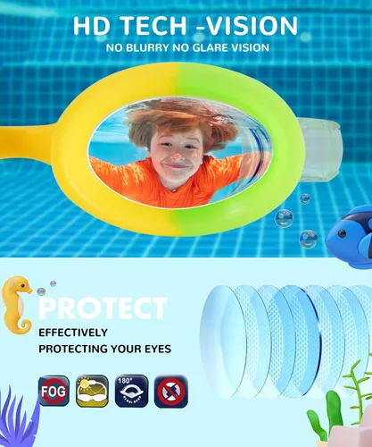 Miniatura 7 de NSSIW Kids Swim-Goggles Swimming-Goggles-for Kids: Goggles Anti Fog Pool No Leak 2 Pack Ages 3-16