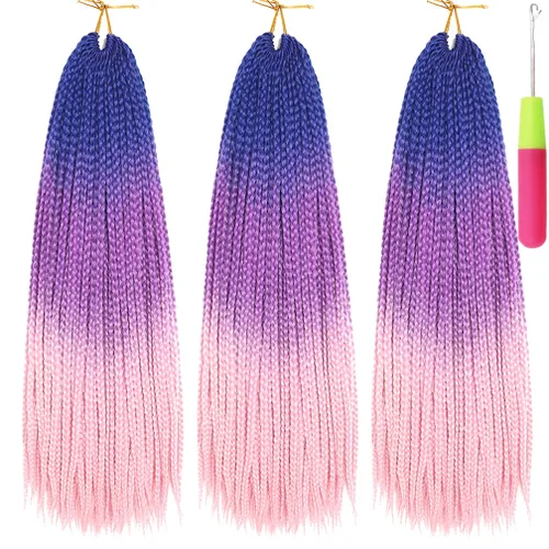 Miniatura 34 de Extensiones de cabello trenzado tipo box de 24 pulgadas, hechas a mano, para mujeres y niñas, extensiones de cabello trenzado, 24#, 3 paquetes, 22