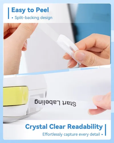 Miniatura 5 de TZe - Cinta TZ de 0.47 pulgadas, laminada de 0.47 pulgadas, cinta de etiquetas transparente de repuesto para Brother P Touch TZe-131 TZe131, cinta