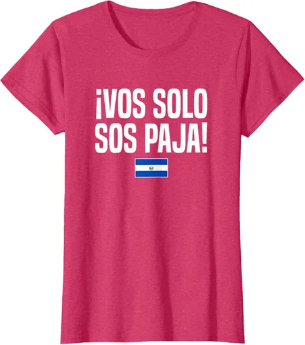 Miniatura 12 de Camiseta Vos Solo Sos Paja Salvadoran Slang Bandera de El Salvador, Negro