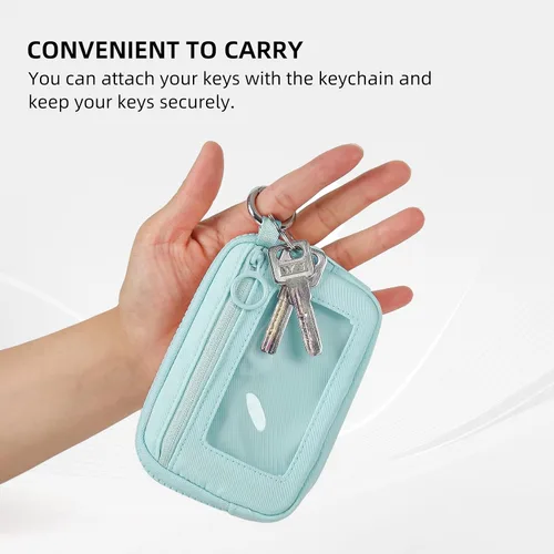 Miniatura 5 de La Cartera Iris con Cremallera y Ranura para Tarjetas con Ventana para Identificación, Monedero para Mujer con Cremallera, Llavero Mini Portátil