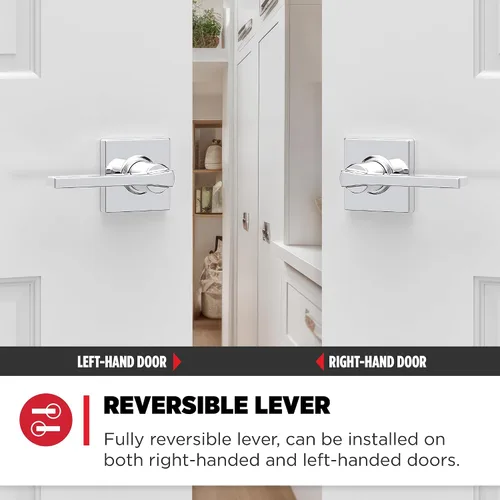 Miniatura 5 de Kwikset Casey Manija de Puerta Simulada, Palanca de Un Solo Lado para Closets, Puertas Dobles Francesas y Despensa, Palanca Interior Reversible