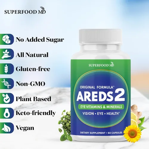 Miniatura 6 de AREDS 2 Suplemento de vitaminas y minerales para ojos, contiene luteína, vitamina C con cobre añadido, 120
