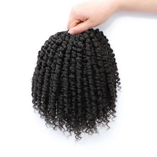 Miniatura 47 de Pelo de ganchillo Passion Twist de 10 pulgadas, 8 paquetes, cabello Passion Twist pre-trenzado, cabello de ganchillo Passion Twist para mujeres 1b