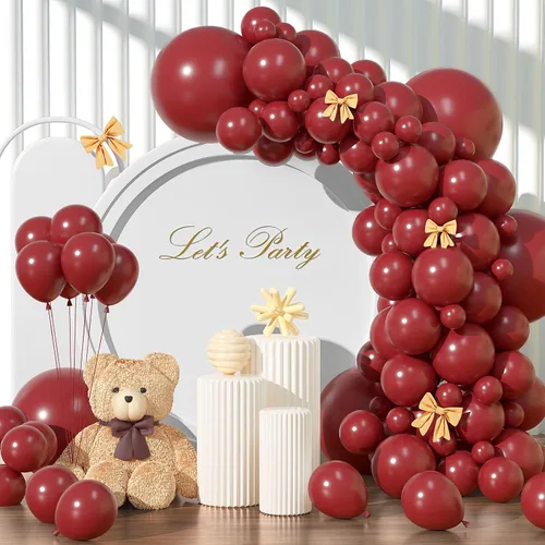 Miniatura 19 de Kit de arco de globos rojo brillante de 135 piezas de diferentes tamaños de 18, 12, 10 y 5 pulgadas, decoraciones de fiesta de color rojo para baby