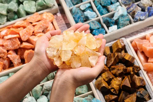 Miniatura 4 de Jovivi Cristales curativos de citrino natural a granel, piedra en bruto, grandes de 1 pulgada, cristales de roca crudos para pulgar, cabaña