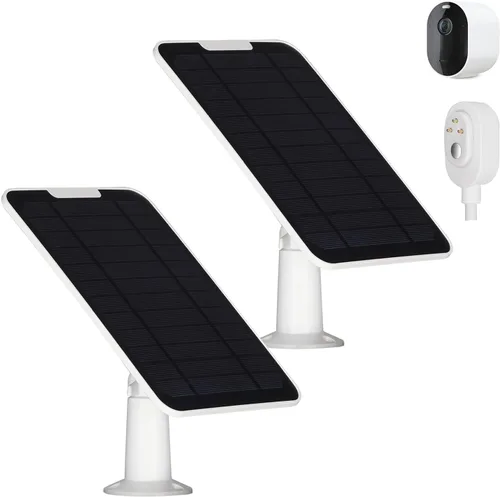 Cargador de panel solar compatible con Arlo Pro 3/Pro 4/Pro 5S/Ultra/Ultra 2/Go 2 Fuente de alimentación continua IP65 resistente a la intemperie