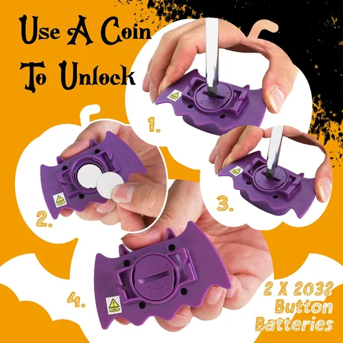 Miniatura 6 de EverBrite Faros delanteros de murciélago de Halloween, paquete de 2 lámparas de cabeza para niños con 3 modos cálido/rojo/estroboscópico, faros
