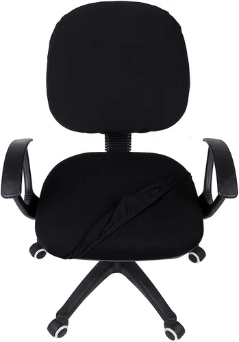 Miniatura 4 de Smiry Fundas elásticas de jacquard para silla de oficina de computadora, extraíbles y lavables, fundas universales para silla giratoria de Negro