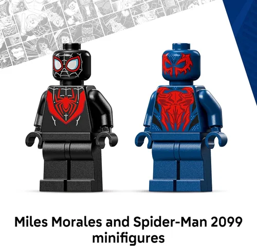Miniatura 5 de LEGO Marvel Miles Morales Mech vs. Spider-Man 2099 - Juguete de construcción para niños y niñas, diseño de superhéroe y 2 minifiguras de Marvel