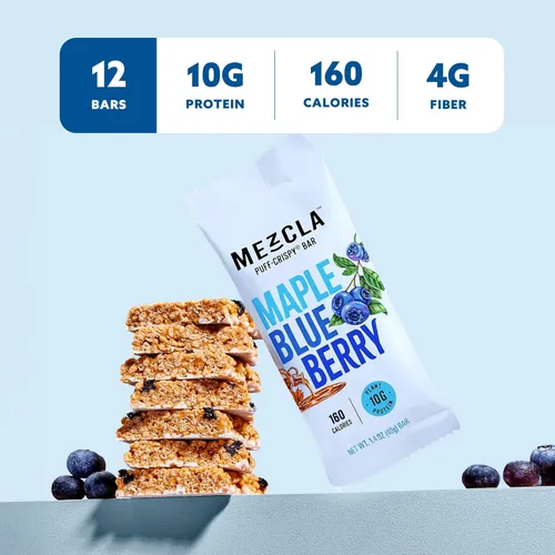 Miniatura 4 de Barras de proteína crujientes Mezcla, barras de proteína veganas y sin gluten, 10g de proteína, alternativa a los bocados de arroz crujientes