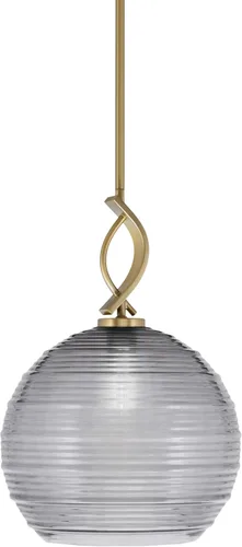 Miniatura 63 de Toltec Lighting Cavella Stem Colgado Mini colgante, acabado grafito, vidrio de muselina blanca de 4 pulgadas