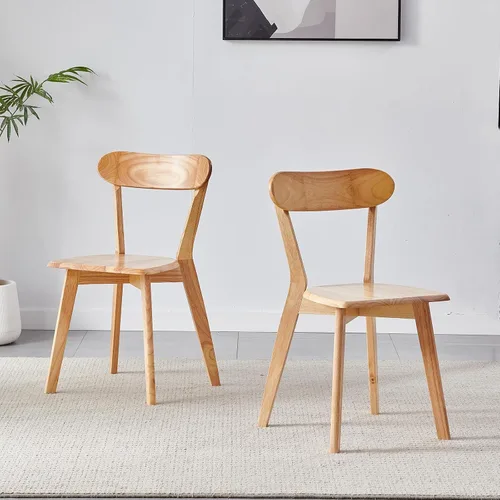 Miniatura 19 de Juego de 4 sillas de comedor tapizadas de madera maciza con asiento marrón acolchado de piel sintética para el hogar, cocina, sala de estar, comedor