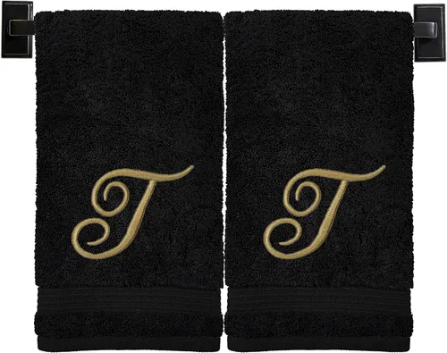 Miniatura 72 de Toallas de mano con monograma para baño Toallas turcas de algodón de lujo Bordadas en Estados Unidos Juego de 2 Elige el color del juego