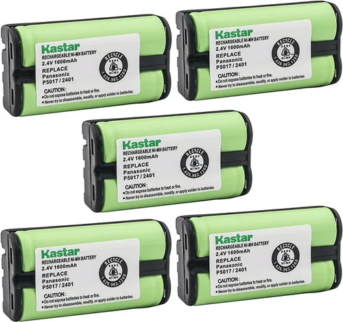 Kastar Batería inalámbrica (paquete de 5), Ni-MH 2.4V 1600mAh, repuesto para AT&T 2455 2440 2430 2402 2401 2400 batería de teléfono inalámbrico y