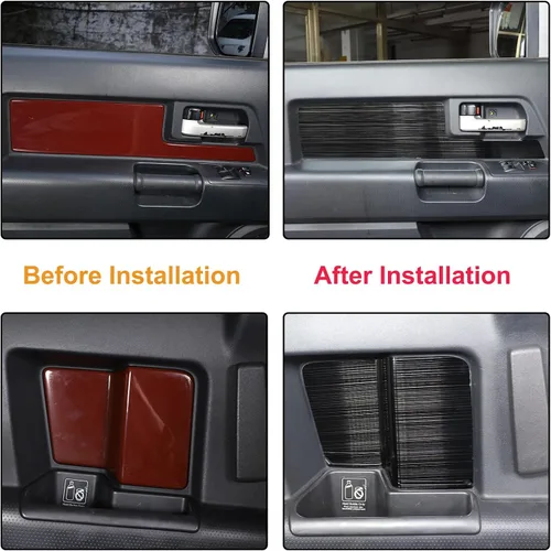 Miniatura 6 de Aunginsy Cubierta de moldura de panel de puerta interior de coche Compatible con Toyota FJ Cruiser 2007-2021 Protección de panel de manija de puerta