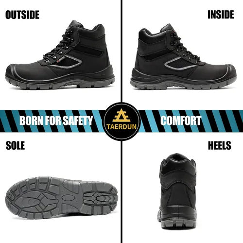 Miniatura 2 de TAERDUN Botas con punta de acero para hombre, impermeables, antideslizantes, transpirables, cómodas, ligeras, industriales y de construcción, botas