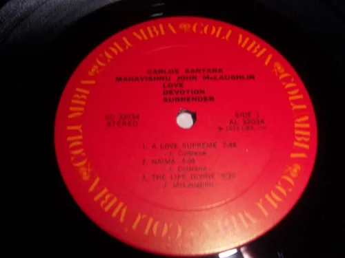 Miniatura 4 de CARLOS SANTANA JOHN MCLAUGHLIN AMOR DEVOTION SURRENDER 1973 COLUMBIA KC32034 VG+