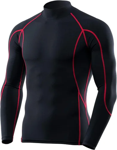 TSLA - Paquete de 1 o 3 camisetas de compresión para hombre de manga larga con SPF 50+, camiseta de entrenamiento, deportiva, de protección, para