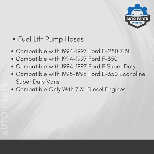 Miniatura 5 de Kit de mangueras de elevador de bomba de filtro de combustible, arandelas compatibles con Ford F250 F350 Superduty 7.3L diésel Powerstroke 1994-1997