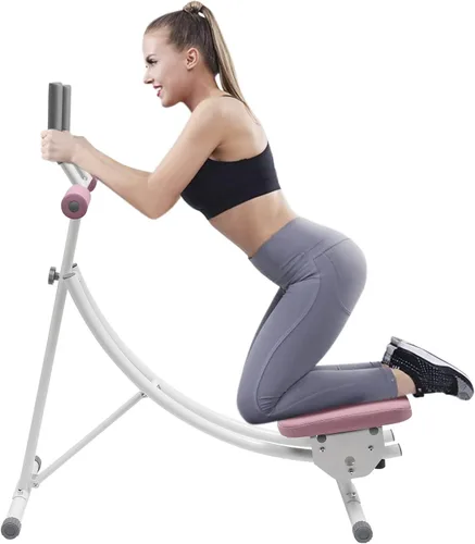 Miniatura 12 de Ab Machine Abs Equipo de entrenamiento para gimnasio en casa, máquina de ejercicios abdominales de núcleo plegable, equipo deportivo y de Rosa-B