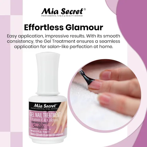 Miniatura 3 de Mia Secret Tratamiento de uñas en gel con vitamina E y calcio, 0.5 fl oz, esmalte de uñas con vitamina E y calcio, gel de reparación y Souffé